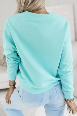 CandyTM BLUZA BAWEŁNIANA AUTKO KWIATY TURKUSOWA