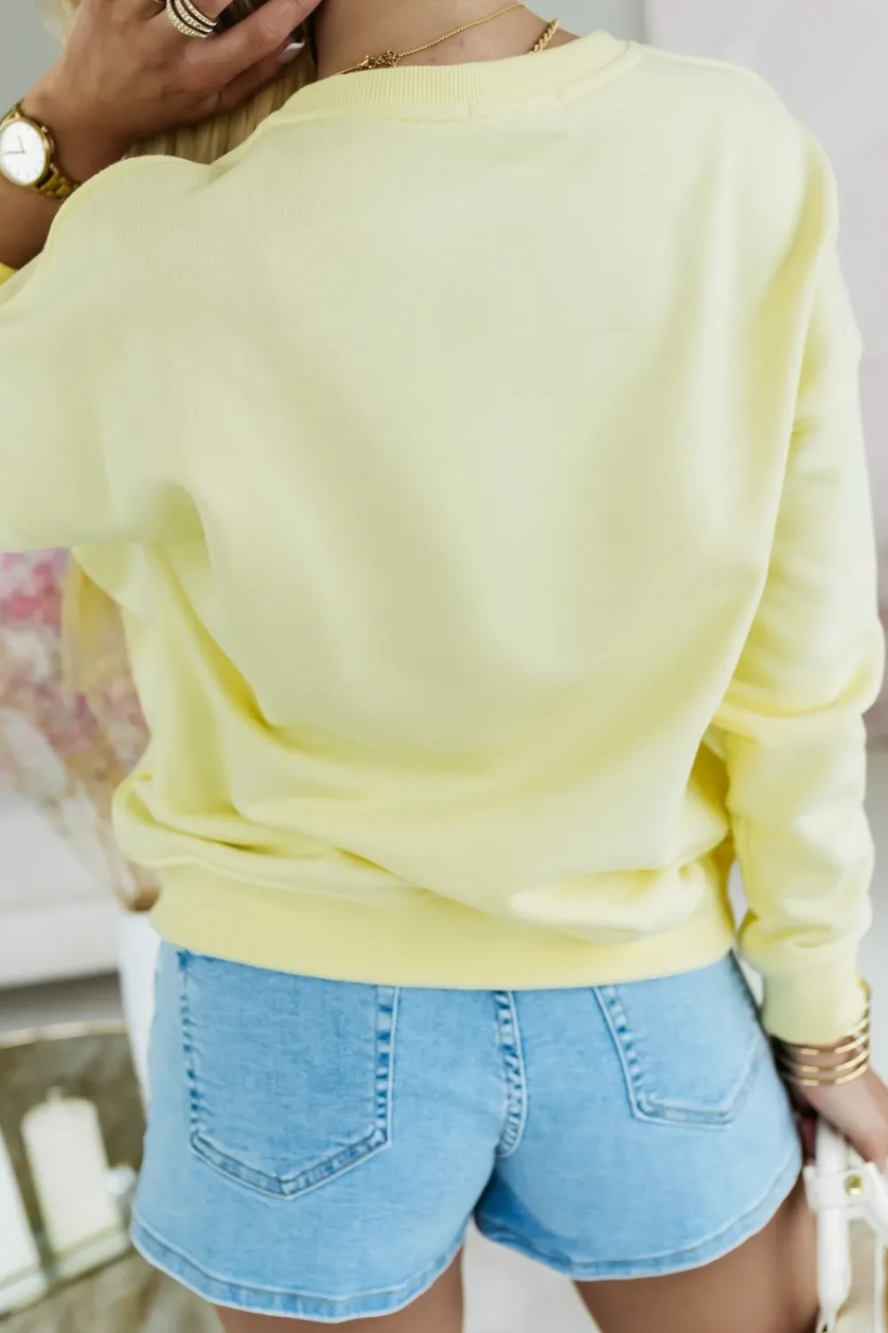 CandyTM BLUZA BAWEŁNIANA AUTKO KWIATY ŻÓŁTA