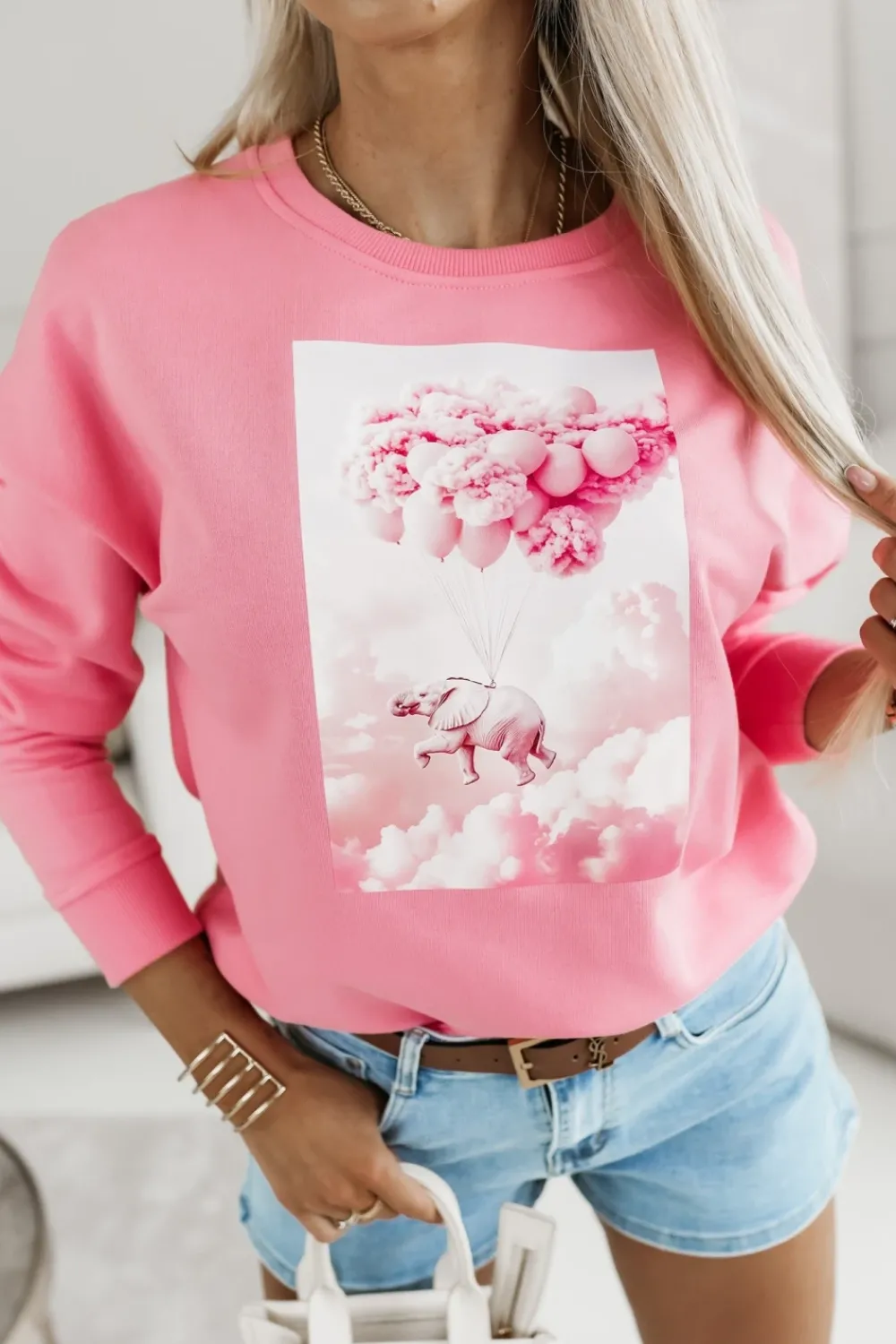 CandyTM BLUZA BAWEŁNIANA ELEPHANT ŁOSOSIOWA