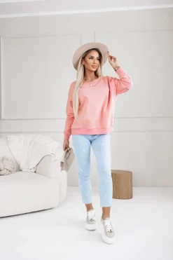 CandyTM BLUZA BAWEŁNIANA HANA Z MARSZCZENIAMI NA RAMIONACH MORELOWA