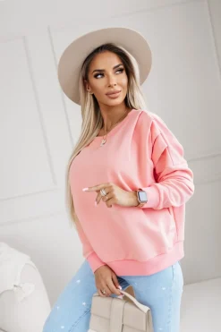 CandyTM BLUZA BAWEŁNIANA HANA Z MARSZCZENIAMI NA RAMIONACH MORELOWA