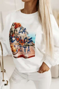 CandyTM BLUZA BAWEŁNIANA LA DOLCE VITA BIAŁA