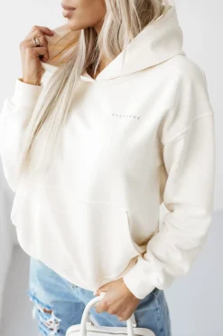 CandyTM BLUZA BAWEŁNIANA Z MINIMALISTYCZNYM NAPISEM ECRU