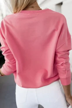 CandyTM BLUZA BAWEŁNIANA Z NADRUKIEM VACATION ŁOSOSIOWA