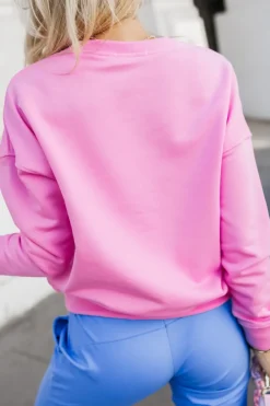 CandyTM BLUZA BAWEŁNIANA Z NADRUKIEM VACATION RÓŻOWA