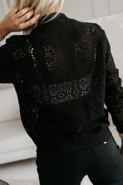 CandyTM BLUZA BOMBERKA HANNAH KORONKOWA CZARNA