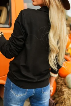 CandyTM BLUZA BOMBERKA Z KORONKI CZARNA