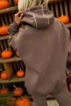 CandyTM BLUZA DRESOWA BAWEŁNIANA KLOE Z KAPTUREM BRĄZOWA