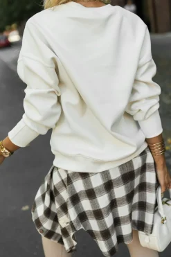 CandyTM BLUZA DRESOWA BAWEŁNIANA LOVELY Z HAFTOWANYMI SERDUSZKAMI ECRU