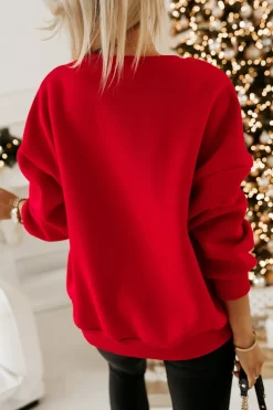 CandyTM BLUZA DRESOWA OCIEPLANA TIGER Z NADRUKIEM PIERNICZEK CZERWONA