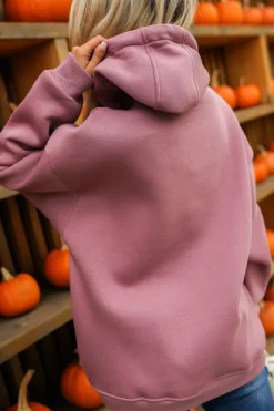 CandyTM BLUZA DRESOWA OCIEPLANA Z KAPTUREM ZE ZŁOTĄ APLIKACJĄ MICKY BRUDNY RÓŻ