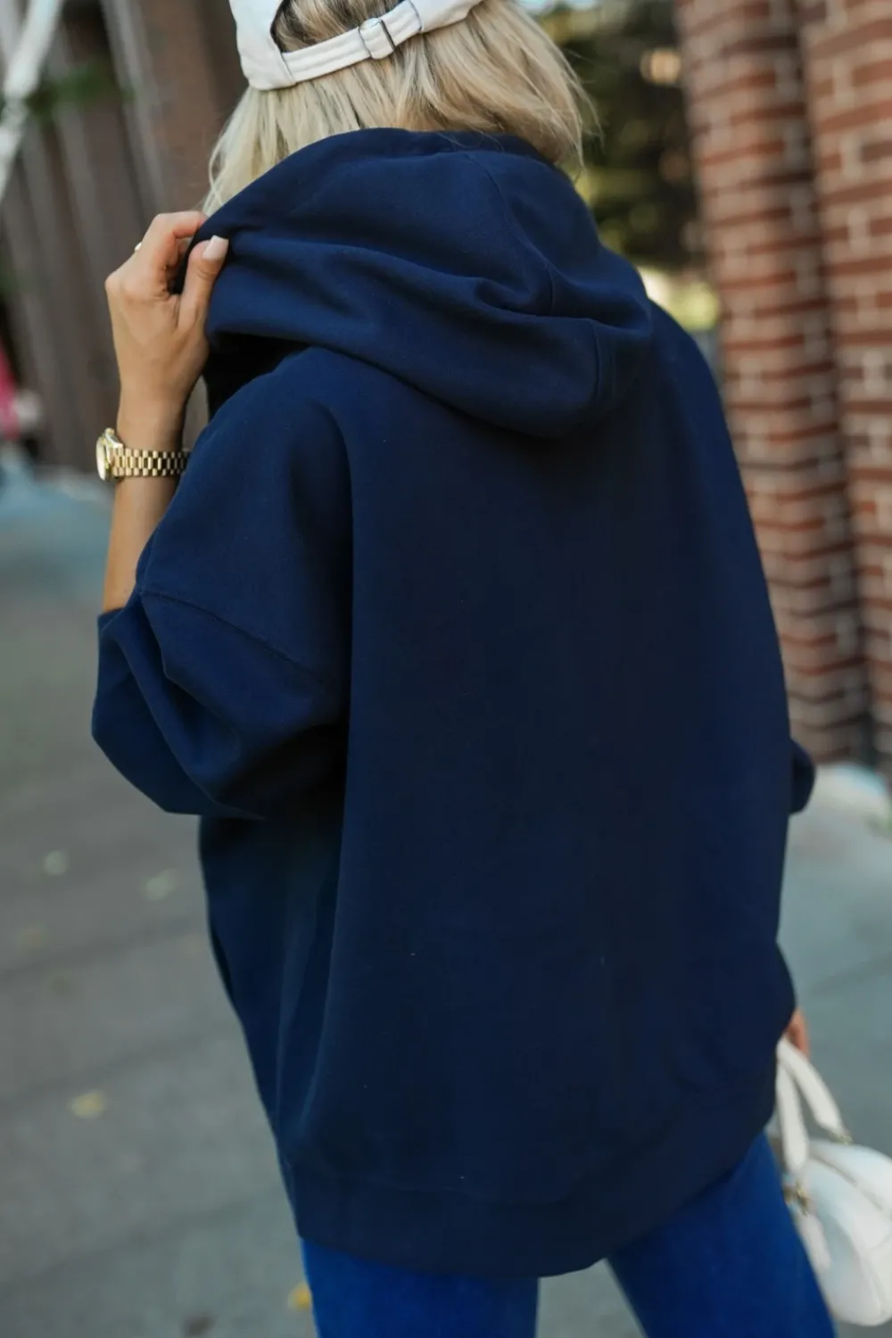 CandyTM BLUZA DRESOWA SMILE ZAPINANA NA SUWAK Z KAPTUREM GRANATOWA