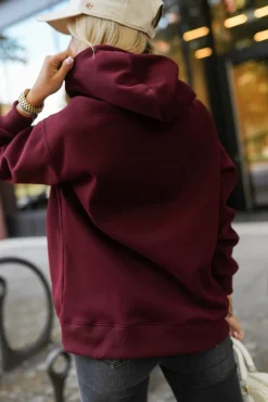CandyTM BLUZA DRESOWA Z KAPTUREM POSITIVE STATE BURGUNDOWA