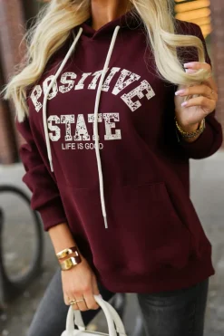 CandyTM BLUZA DRESOWA Z KAPTUREM POSITIVE STATE BURGUNDOWA