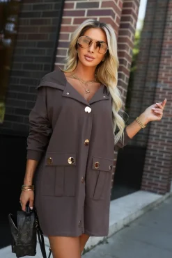 CandyTM BLUZA PARKA Z KAPTUREM CZEKOLADOWA