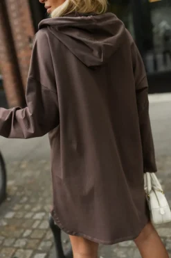 CandyTM BLUZA Z KAPTUREM KATE O KROJU PARKI CZEKOLADOWA