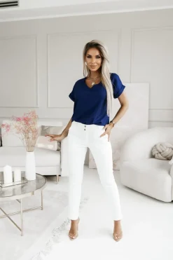 CandyTM BLUZKA AMORE Z DEKOLTEM W SEREK GRANATOWA