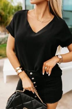 CandyTM BLUZKA AMORE Z DEKOLTEM W SEREK CZARNA