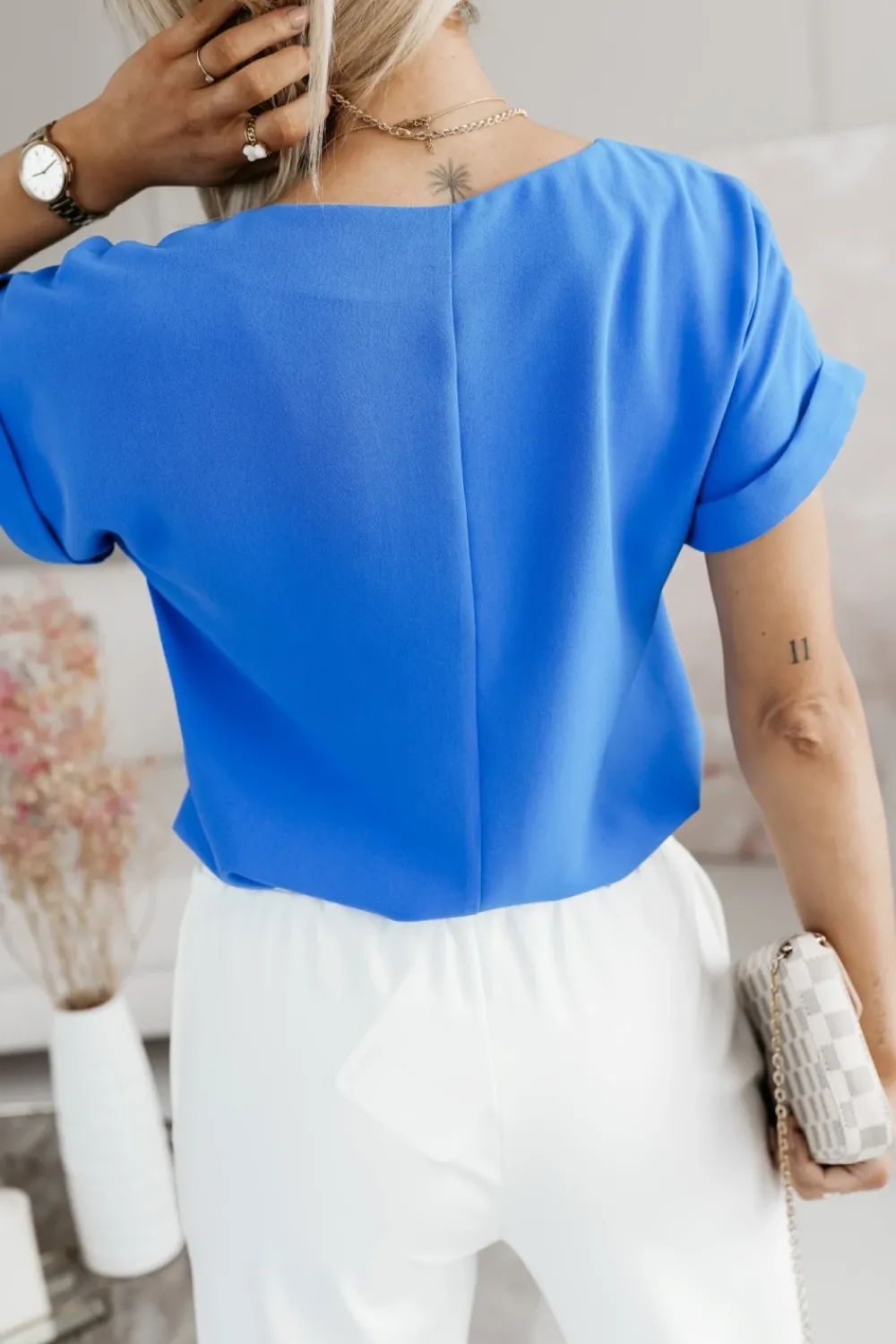 CandyTM BLUZKA AMORE Z DEKOLTEM W SEREK NIEBIESKA