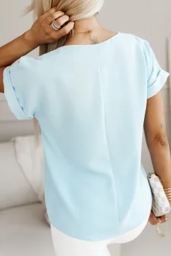 CandyTM BLUZKA AMORE Z DEKOLTEM W SEREK BŁĘKITNA