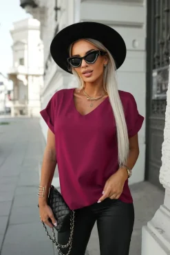 CandyTM BLUZKA AMORE Z DEKOLTEM W SEREK BURGUNDOWA