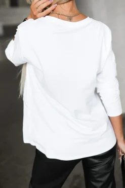 CandyTM BLUZKA BAWEŁNIANA Z APLIKACJĄ W KSZTAŁCIE SERCA BIAŁA