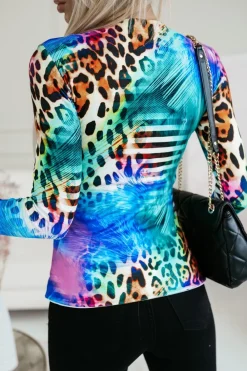 CandyTM BLUZKA HELEN BASIC Z DŁUGIM RĘKAWEM MULTIKOLOROWA