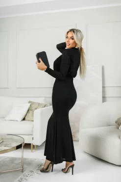 CandyTM SUKIENKA MAXI BIANCA ZDOBIONA CEKINAMI CZARNA