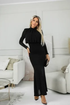 CandyTM SUKIENKA MAXI BIANCA ZDOBIONA CEKINAMI CZARNA